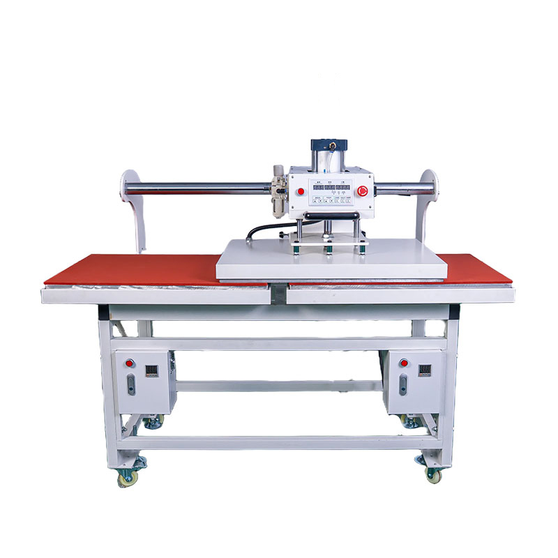 Pneumatic Double Heat Press Top & Bottom Heat Plate With Individual Control Panel T Shirt Printing Machine 60x80