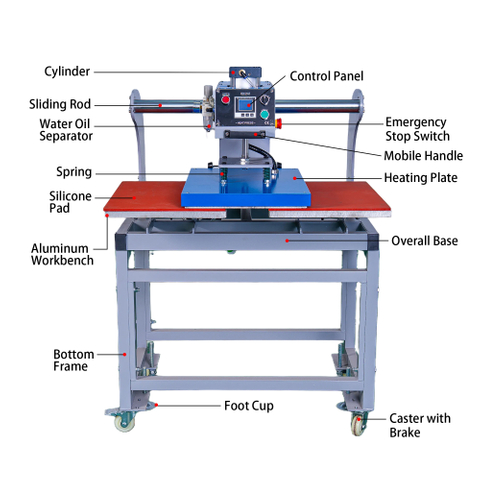Clothes Printer Machine for t Shirt Sublimation Transfer Dual Heated Semi-automatic Pneumatic Printer 60X40cm Heat Press Machine